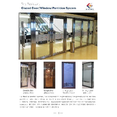 Fire Resistant Glazed Door/Window/Partition System